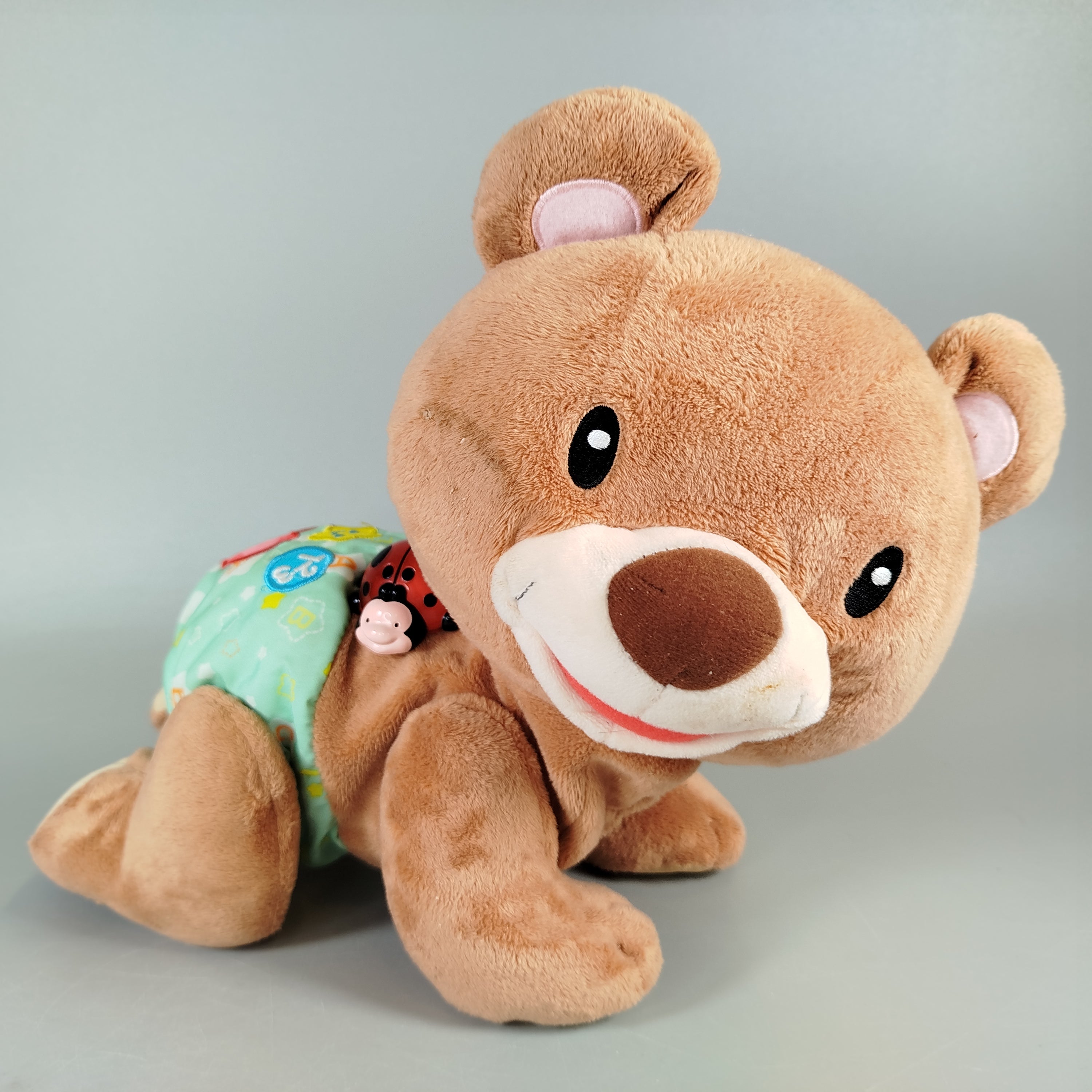 Plüschbär mit Krabbelpose und Marienkäfer - Set von 1